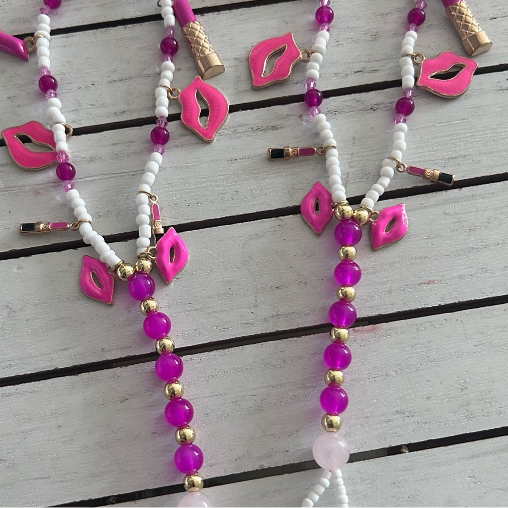 Red Rose Jade & Rose Quartz Baddie Barefoot Sandals